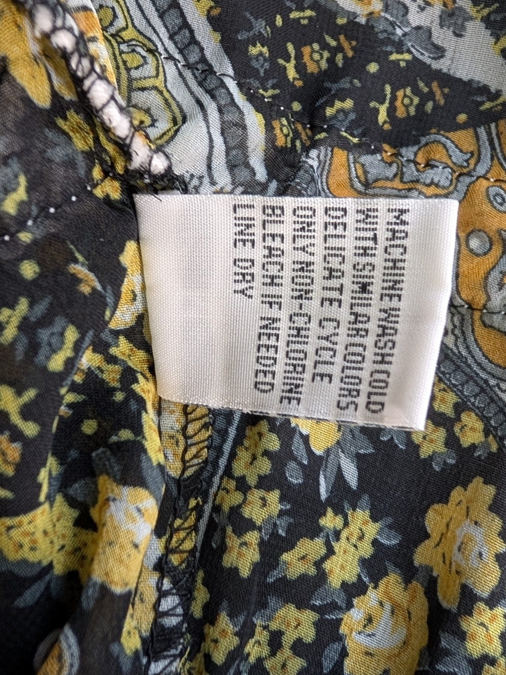 Ali & Kris Womens Boho Floral Paisley Tiered Mini Dress Blue Yellow Size M - Picture 5 of 9